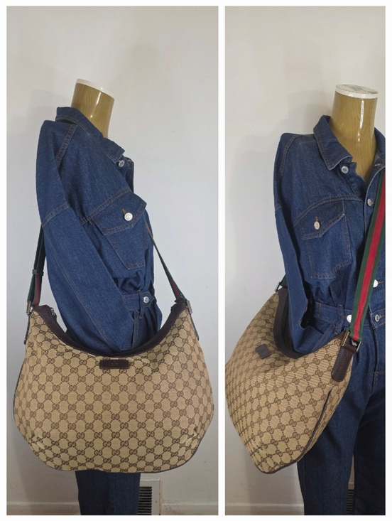 Gucci Handbags - ✨️GUCCI GG Canvas Web Half Moon Crossbody Bag